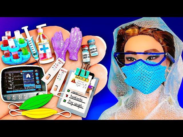 16 DIY Quarantine Crafts and Life hacks for Barbie & LOL doll - tests, masks, hospital and more