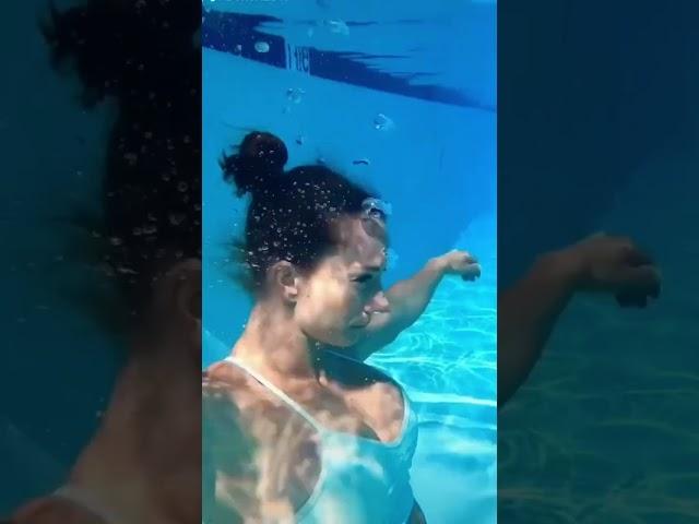 Girl Swims Underwater in the pool | #shorts #underwater #swimming #girl