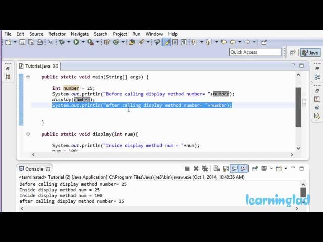 Pass by Value and Pass by Reference in Java Video Tutorial