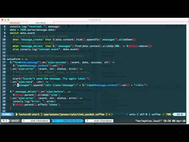 Ruby 2 Lecture 5: Ajax Events, Databases, Mailers, Background, Logging, Deployment, Performance