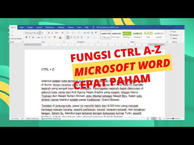 Ctrl A sampai Z ||  Fungsi Ctrl A sampai Z Microsoft Word