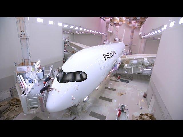 PAL's first Airbus A350 gets painted!