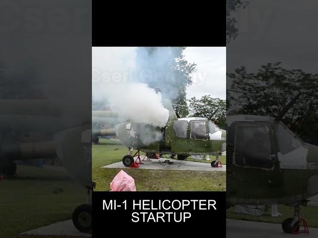 RARE Mi-1 helicopter startup #shorts  #helicopter #mi1 #radialengine