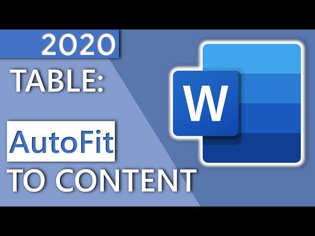 How to AutoFit table (to content) in Word in 30 SECONDS - HD 2020