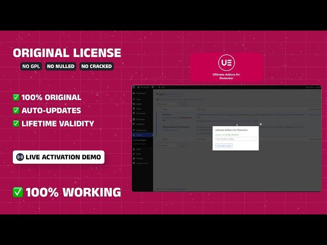Ultimate Addons for Elementor with License Key | Premium Elementor Addons | Genuine Activation Key