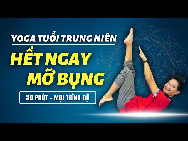 Yoga Giảm Mỡ Bụng Tuổi Trung Niên Tại Nhà (Đau Lưng, Đau Gối Vẫn Tập Được) | Kim Ba Yoga