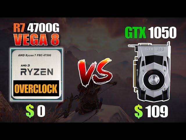 Ryzen 7 4700G VEGA 8 OC vs GTX 1050 Test in 6 Games