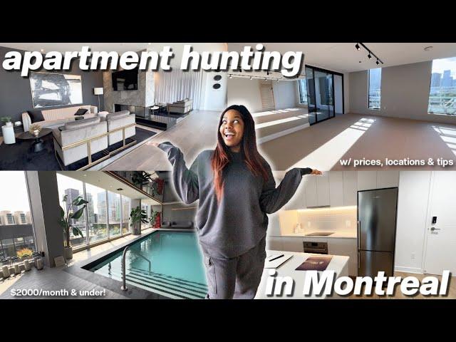 APARTMENT HUNTING IN MONTREAL | touring 6 luxury apartments w/ prices!