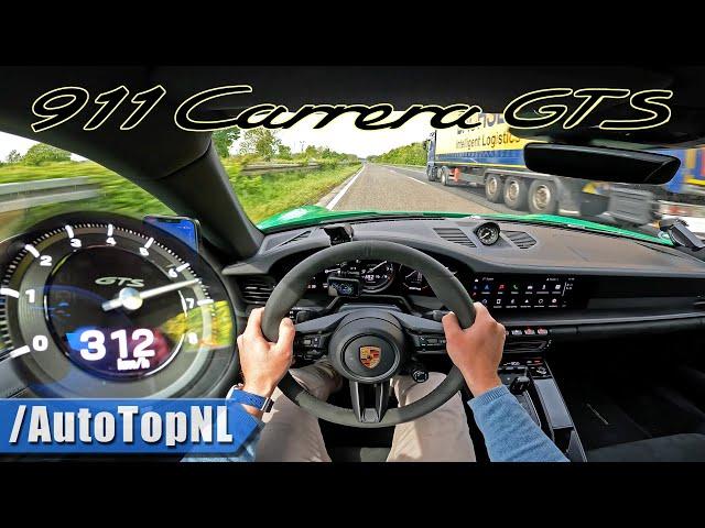 PORSCHE 911 992 GTS Lightweight *312km/h* on AUTOBAHN by AutoTopNL