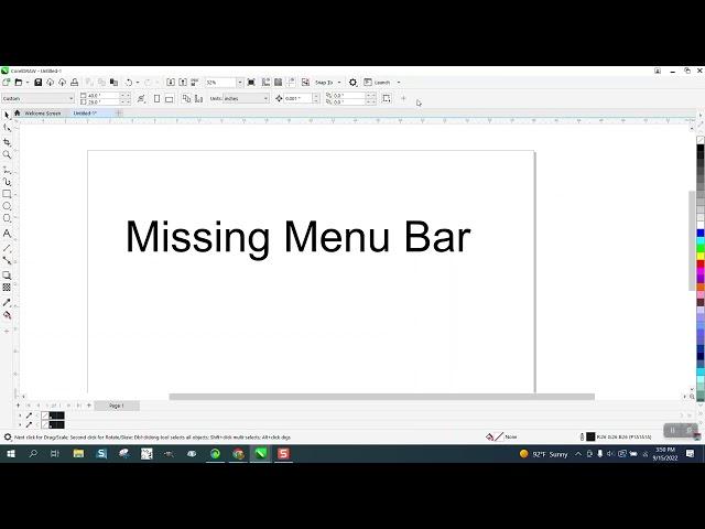 Corel Draw Tips & Tricks Missing Menu Bar