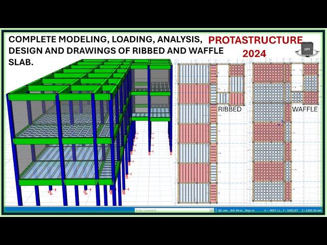 HOW TO DESIGN RIBBED AND WAFFLE SLAB WITH DETAIL DRAWINGS IN PROTASTRUCTURE 2024