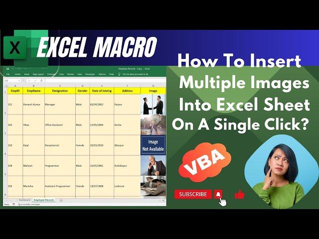 Excel VBA Macro To Insert Multiple Images In Cells On Single Click | How To Insert Pictures In Cells