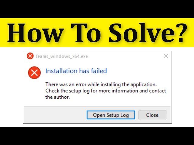 Microsoft Teams - Installation Has Failed. There Was An Error While Installing The Application - Fix