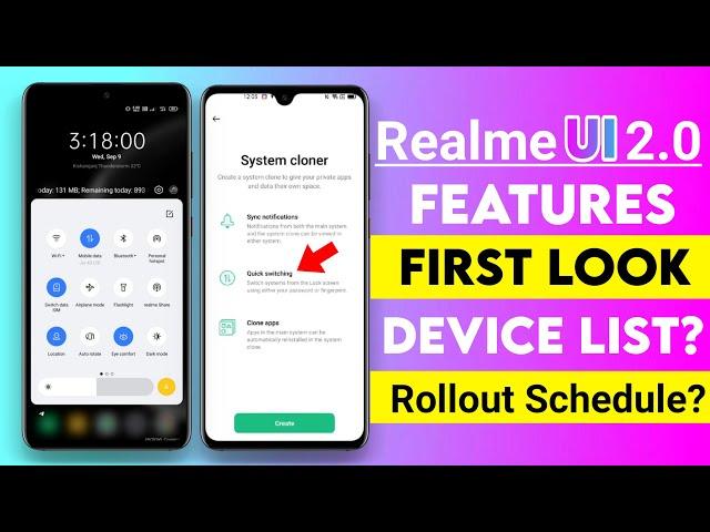 Realme UI 2.0 Features First Look | Device List ? | Rollout Schedule? | Realme UI 2.0 best Features