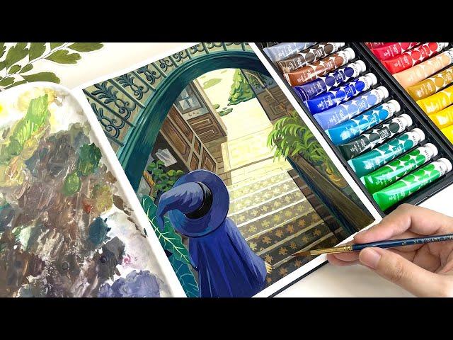 My Art Process: From Concept to Completion / Gouache Painting Process / Relaxing Painting Video