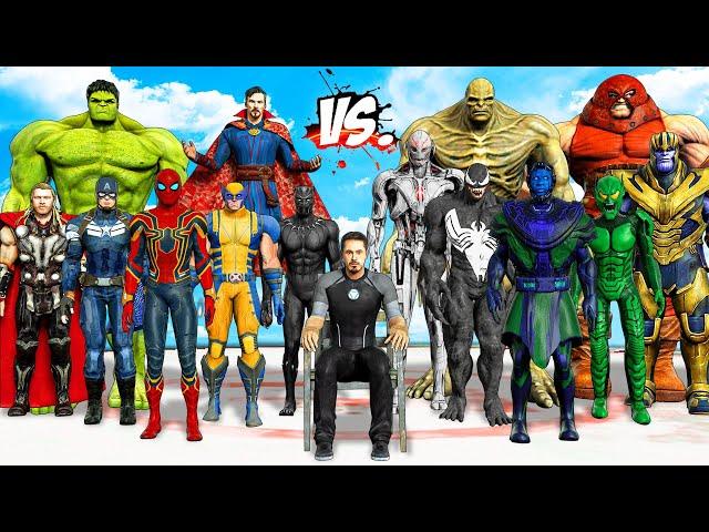 MARVEL THE AVENGERS Fight Against SUPERVILLAINS | Save Tony Stark - EPIC SUPERHEROES WAR