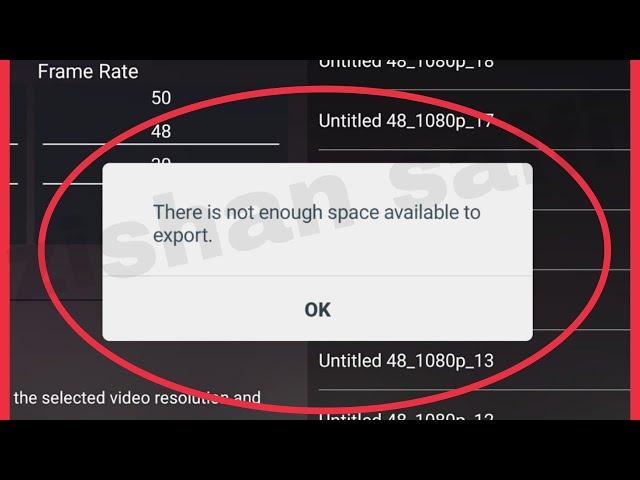 Fix There is not enough space available to export Problem in KineMaster