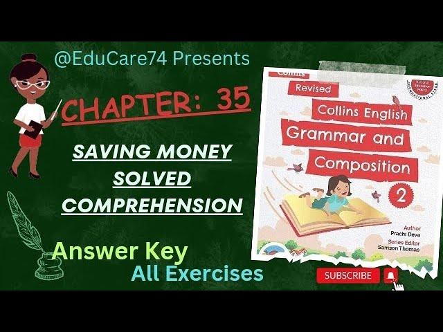 2nd Chapter 35 Saving Money Class 2nd Collins English Grammr n Composition.