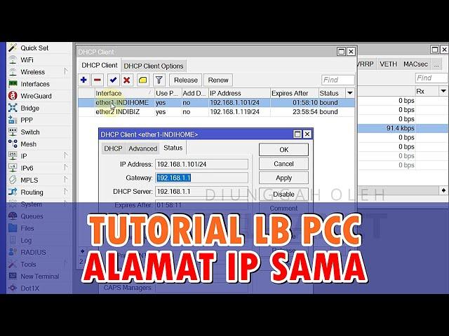 Load Balance Dengan IP Gateway Yang Sama | LB PCC "IndiHome + IndiBiz"