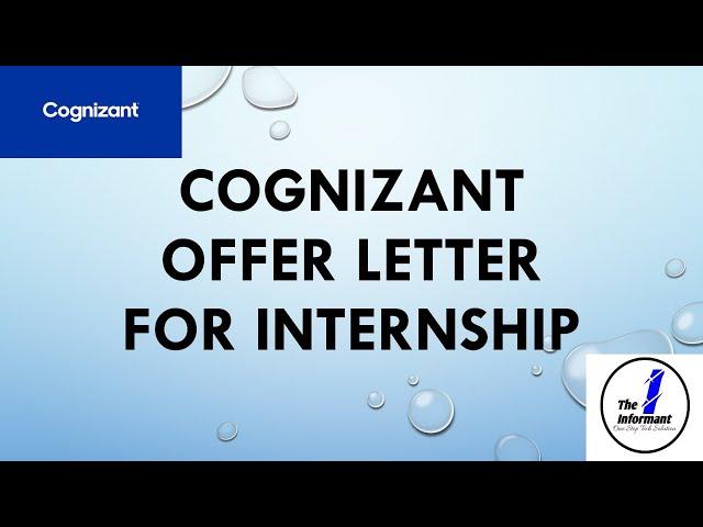 Cognizant Internship Offer Letter | Cognizant On-Boarding Documents Required | Cognizant Update |