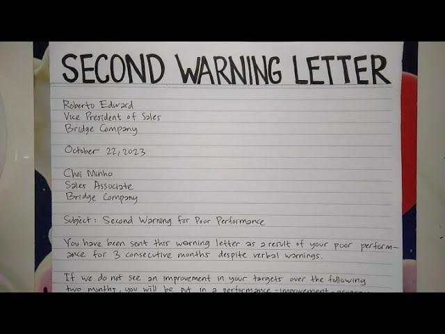 How To Write A Second Warning Letter Step by Step Guide | Writing Practices