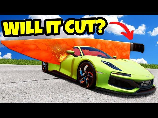 Testing EXPENSIVE Cars VS 1000 Degree Knife in BeamNG Drive Mods!