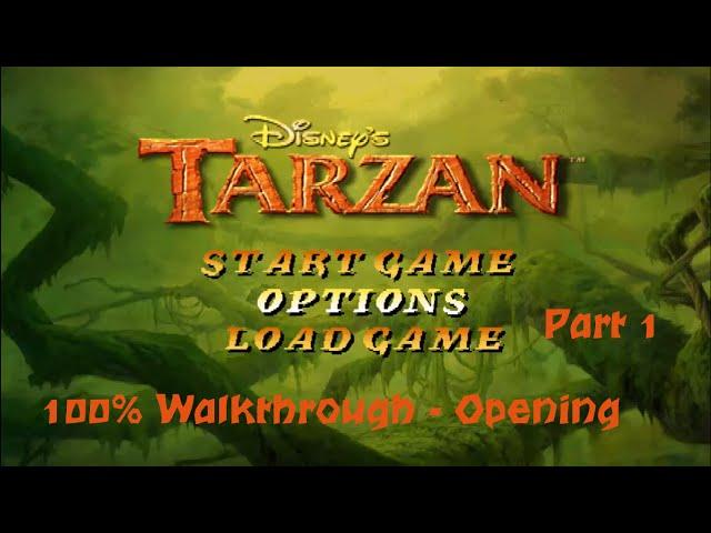 Disney's Tarzan (PS1) 100% Walkthrough - Part 1 - Opening (Hard)