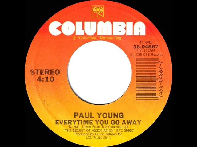 1985 Everytime You Go Away - Paul Young (a #1 record--stereo 45 single version)