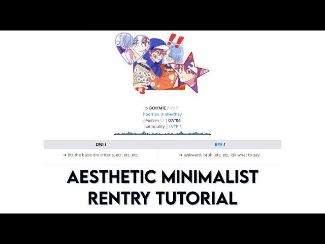 aesthetic minimalist rentry | rentry tutorial -‘๑’-