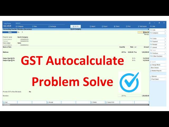 gst auto calculate problem | Calculation problem in tally prime ? | GST not calculating in tally