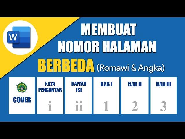 Cara Membuat Nomor Halaman Berbeda (Romawi & Angka) MS Word