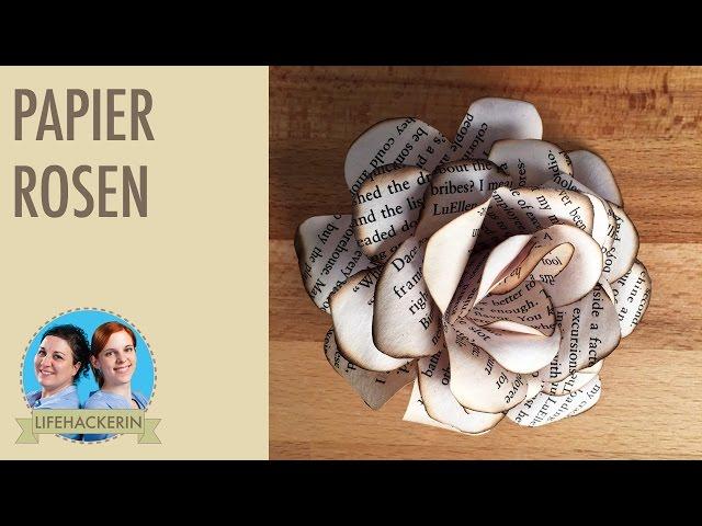 Papier Blumen aus Buchseiten basteln | Papier Rose DIY