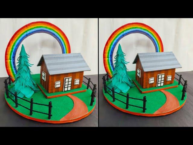 Beautiful Rainbow-Land 3D Model Craft  For School Project | School Project Craft