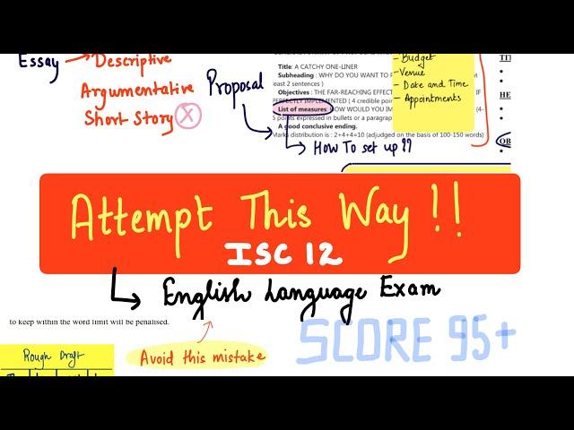 Attempt YOUR English language paper THIS Way * | Score 95+ | ISC 12🫡 #icse #exam #isc