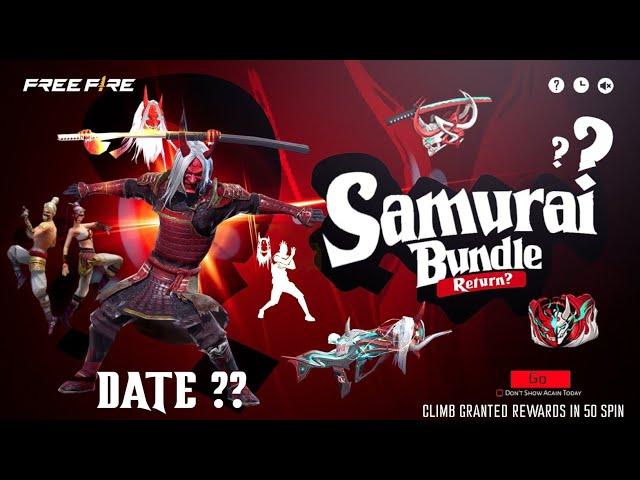 FINALLY  ZOMBIE SAMURAI BUNDLE RETURN DATE CONFIRM | FREE FIRE NEW EVENT | FF NEW EVENT