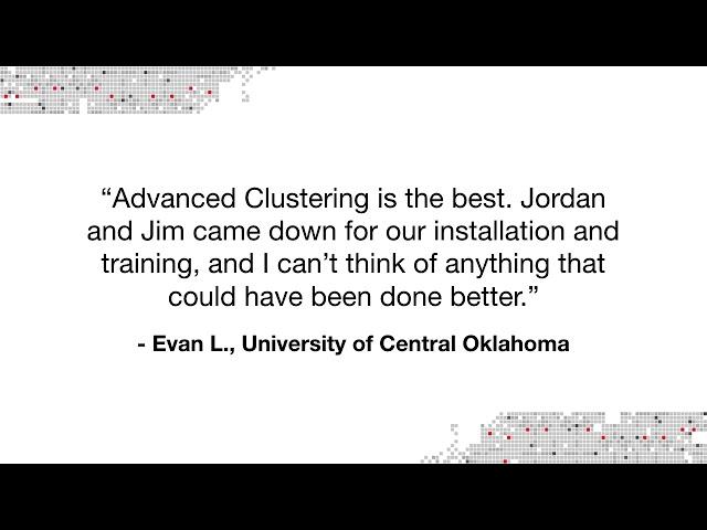 Customer Testimonials for Advanced Clustering Technologies