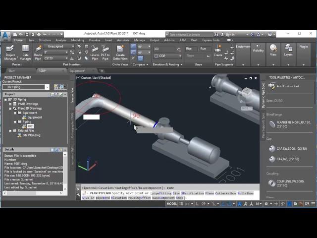 4. How to Create parametric pump and make pipe routing in AutoCAD Plant 3D (English)