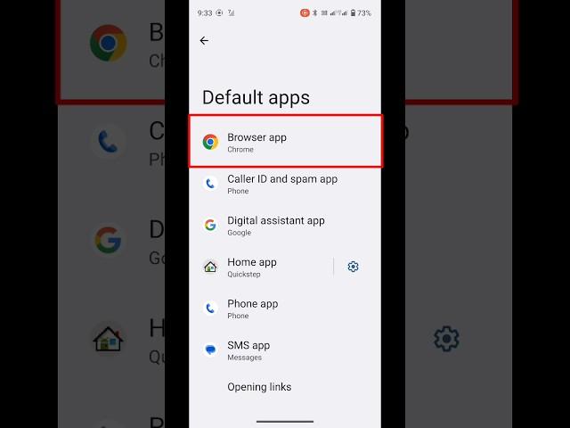 Default Browser app settings || #shorts