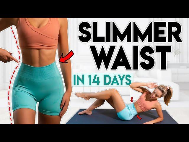 SLIMMER WAIST in 14 Days (lose belly fat) | 15 min Home Workout