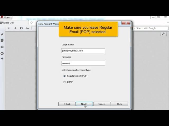 Configuring a POP email account in Opera Mail | FastDot Cloud Hosting