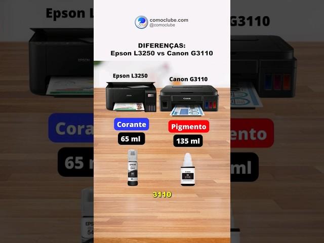 Epson L3250 vs Canon G3110. Qual a diferença? #impressora