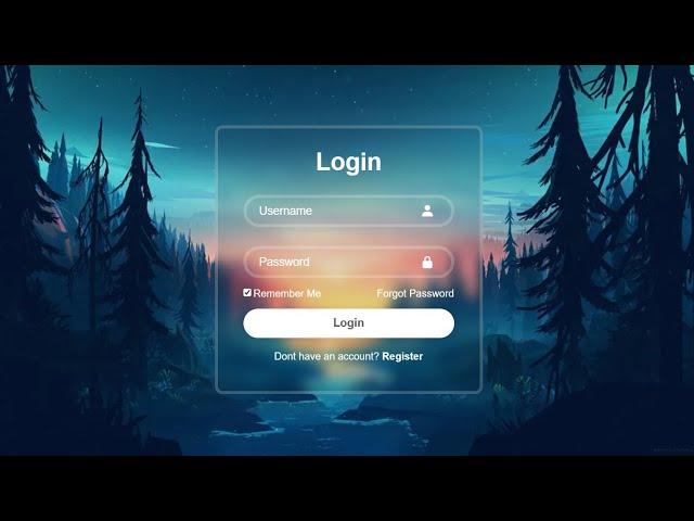 Responsive Login Form in HTML and CSS | Login Page HTML CSS