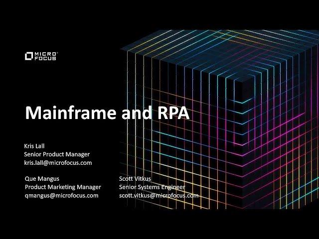 The Mainframe and Robotic Process Automation (RPA)