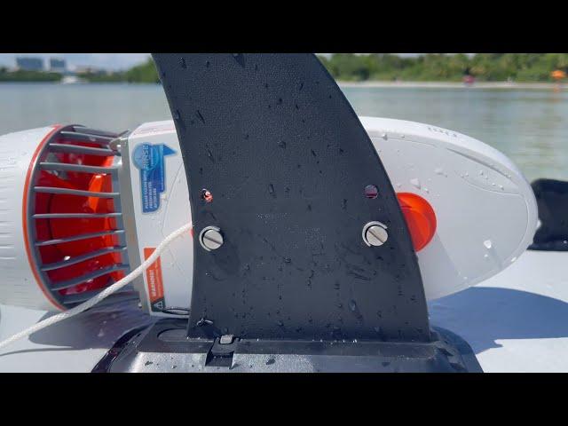 Easy DIY Electric Powered Motorized SUP Kayak Paddle Board using SUBLUE Tini underwater scooter.