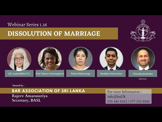 BASL Webinar 1.16: Dissolution of Marriage