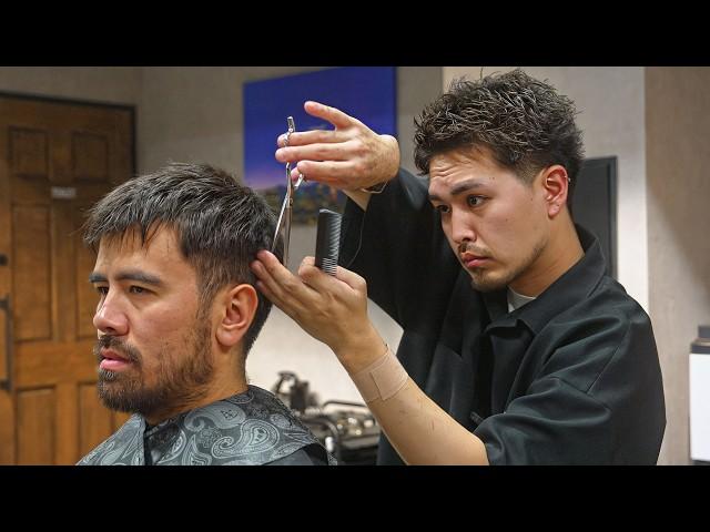 (ASMR) Scissors-Only Transformational Haircut by Traditional Japanese Barber | Genki Kobayashi