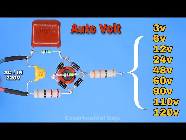 Auto Volt Convert #220v AC to 3/6/12/24/48/90/110/120v DC led Drive Circuit without transforter.