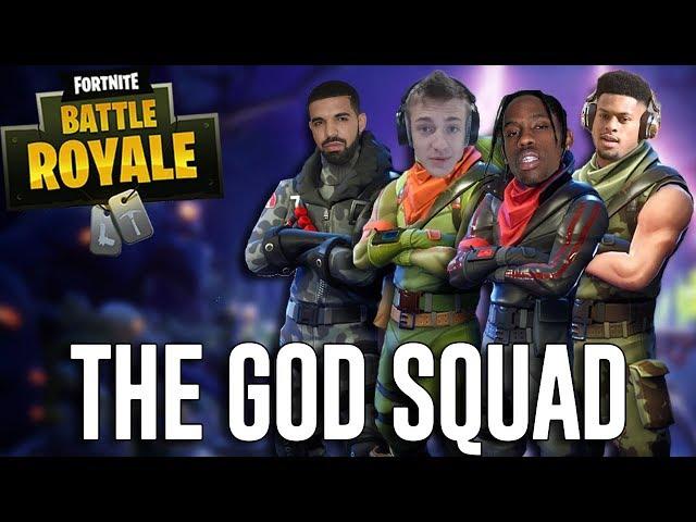 Squads with Ninja, Drake, Travis Scott and JuJu!! - Fortnite Battle Royale Gameplay