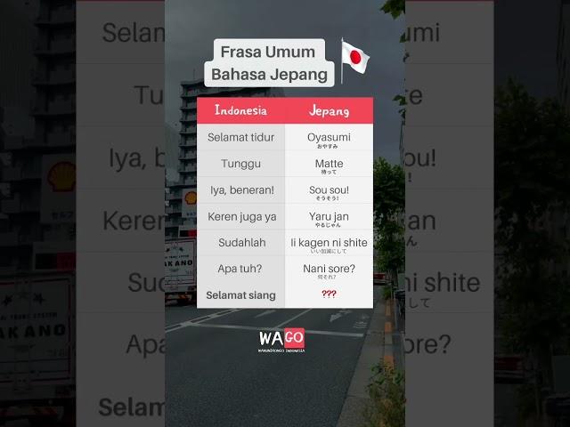 Frasa Umum Bahasa Jepang