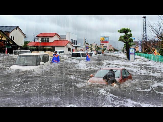 Today in Japan! Heavy rain turns the streets into oceans, houses are submerged in Matsuyama